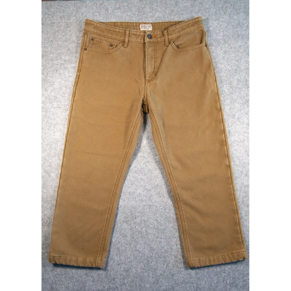 Weatherproof Vintage Men's Fleece-Lined Canvas Pants Regular Fit 34x30 Brown